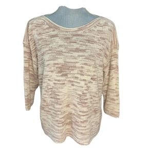 Pure‎ J Jill Sweater Woven Sweater Top Boat Neckline Small Petite Oversized Read